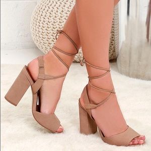 Steve Madden wrap heels Nude